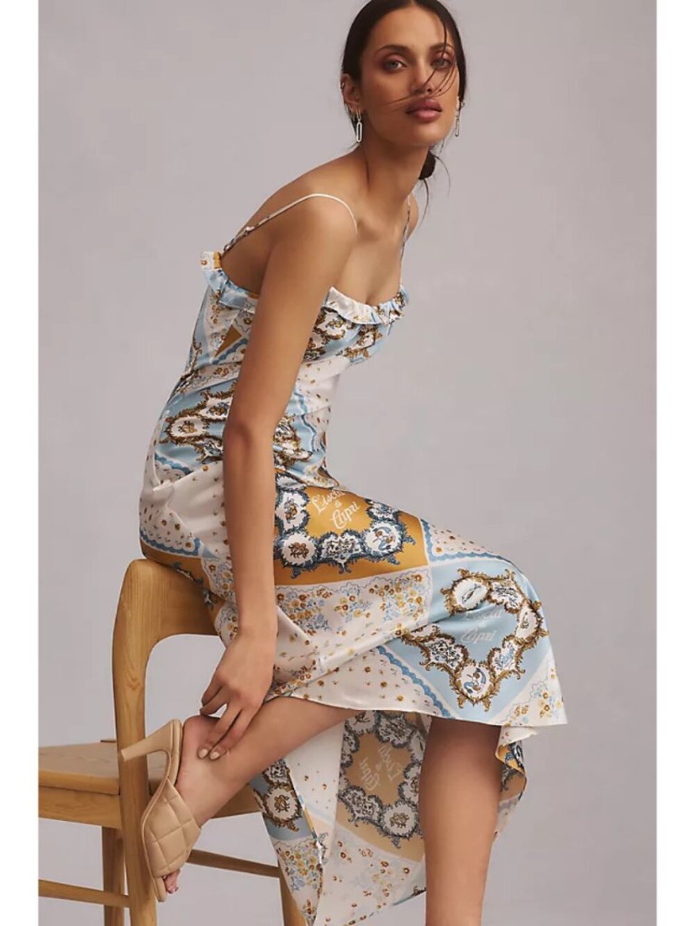 Reformation Aribella Ruffled Printed Silk-Charmeuse Maxi Dress - Picture 2 of 13
